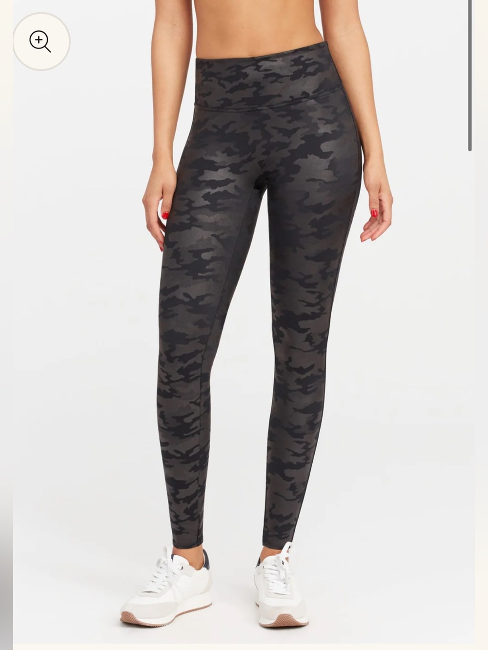 SPANXShape Faux Leather Black Camouflage High-Waist Leggings